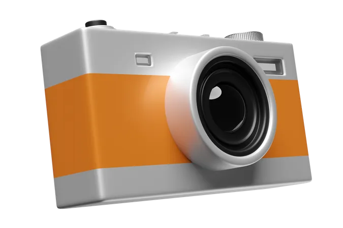 Silver Color Camera Isolated 3D Icon