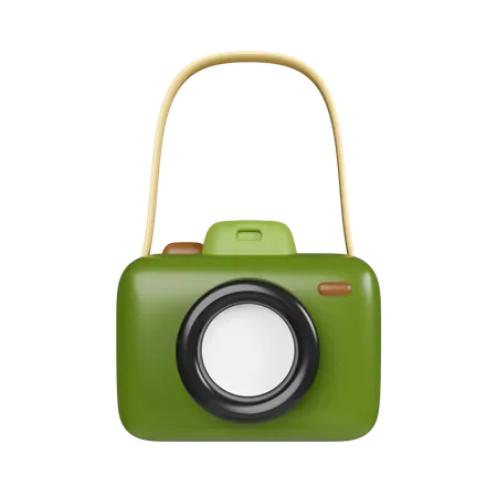 3 D Camera Elements For Camping Hiking Summer Camp Traveling Trip Icon Isolated On White Background 3 D Rendering Illustration Clipping Path 3D Icon