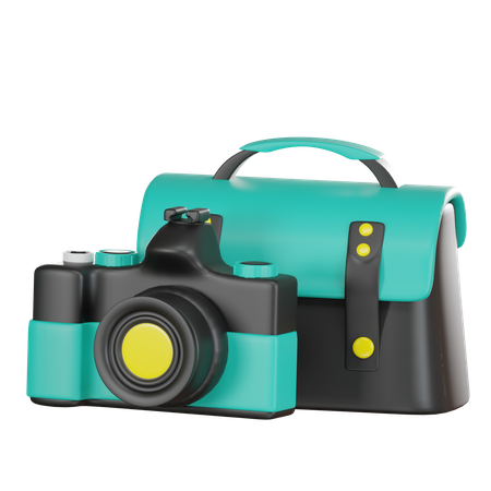 Camera And Camera Bag  3D Icon