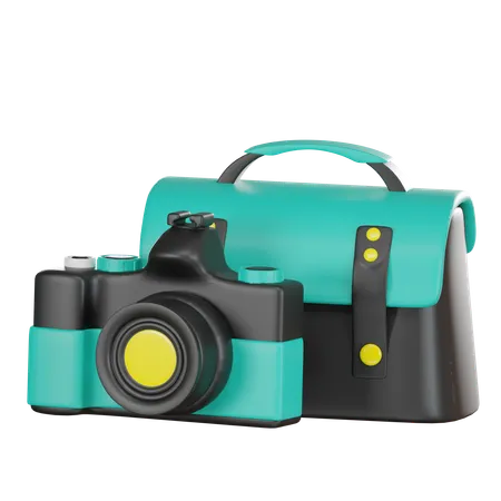 Camera And Camera Bag 3 D Icon 3D Icon