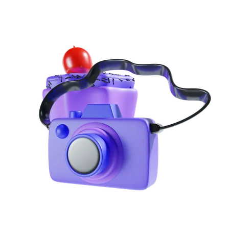 Camera And Cupcake Icon 3 D Illustration 3D Icon