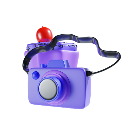 Camera And Cupcake  3D Icon