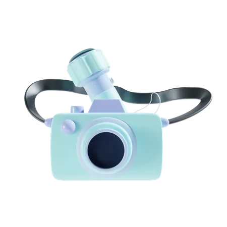 Camera And Flashlight 3 D Illustration 3D Icon