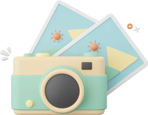 3 D Illustration Of Camera And Photo 3D Icon