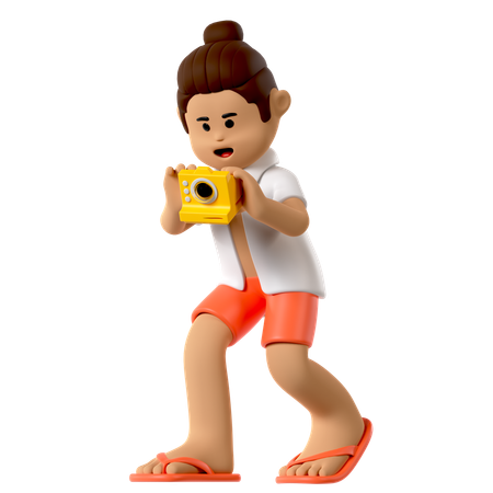Camera Beach Boy  3D Illustration