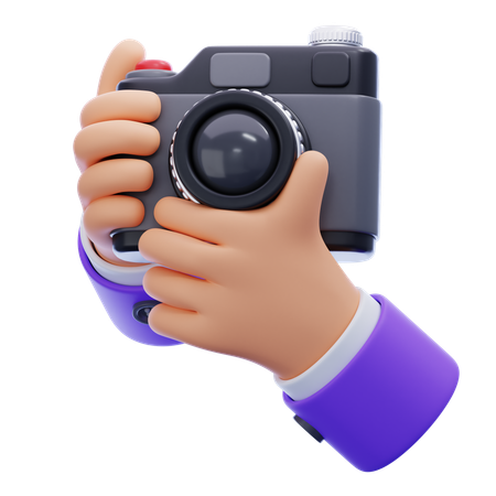 Mão segurando a câmera  3D Icon