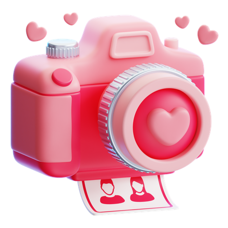 Câmera de amor  3D Icon