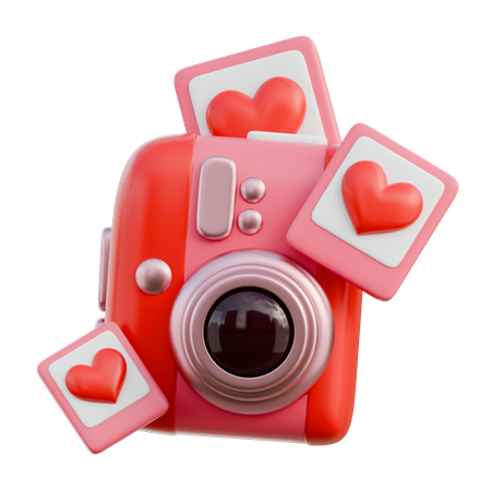 Câmera de amor  3D Icon