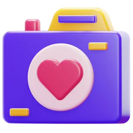 Câmera de amor  3D Icon