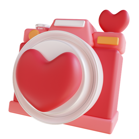 Câmera de amor  3D Icon