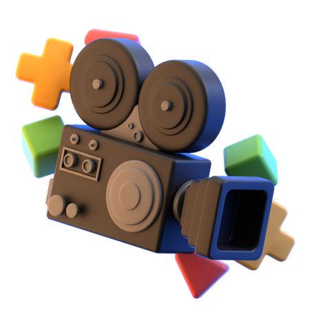 Caméra de cinéma  3D Icon