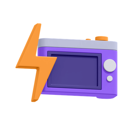 Camera Flash On  3D Icon