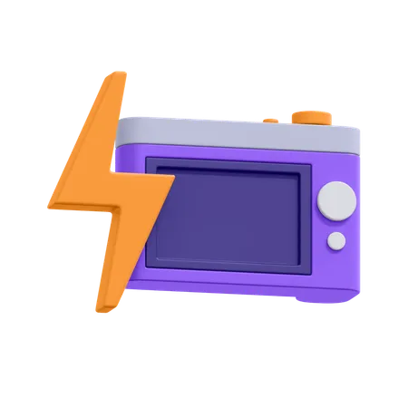 A Collection Of Camera Flash On In 3 D Format 3D Icon
