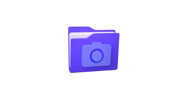 Camera Folder 3D Illustration