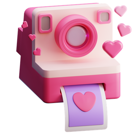 Câmera polaroid amor  3D Icon