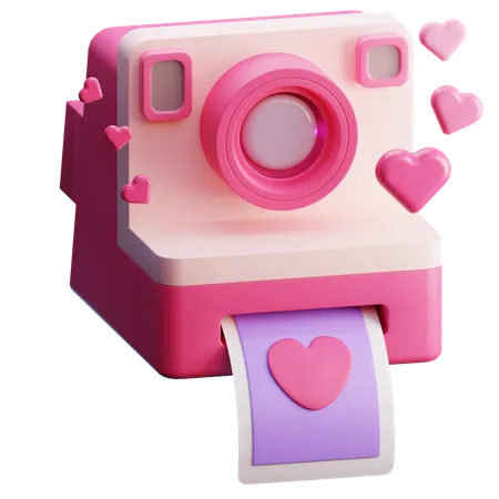 Câmera polaroid amor  3D Icon