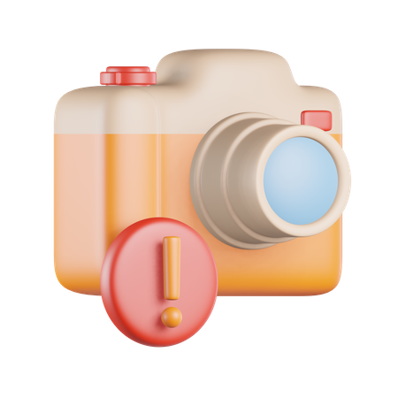 Camera Signal Exclamation 3D Icon