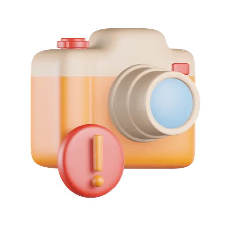 Camera Signal Exclamation 3D Icon