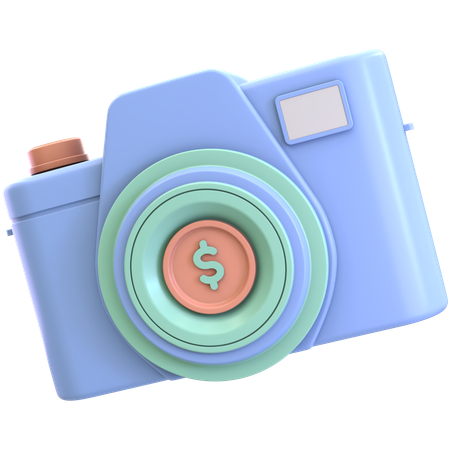 Camera With Coin  3D Icon