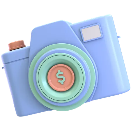 Camera With Coin  3D Icon