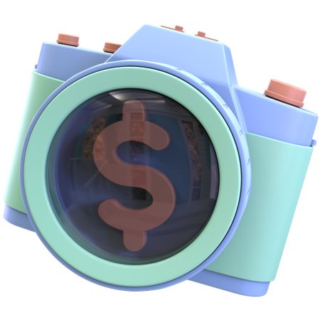 Camera With Dollar Symbol  3D Icon