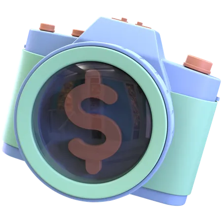 Camera With Dollar Symbol  3D Icon