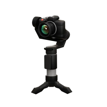 3 D Illustration Of Camera Icon With Gimbal Stabilizer 3D Icon