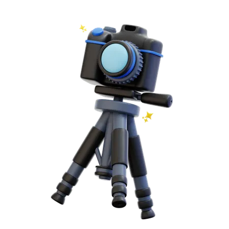 3 D Rendering Camera With Stand Illustration 3D Icon