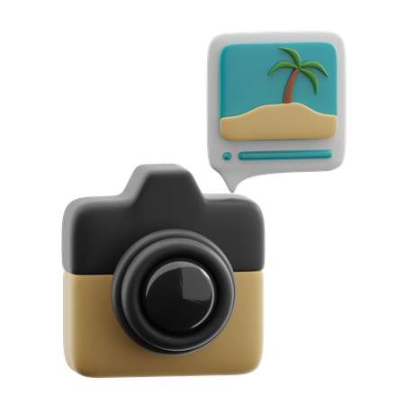 Camera with vacation photograph  3D Icon