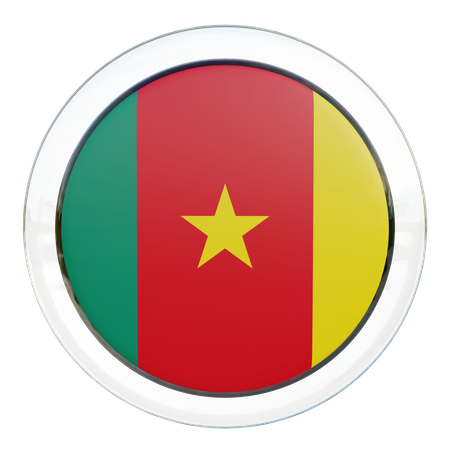 Cameroon Flag Glass  3D Illustration
