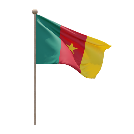 Cameroon Flag Pole  3D Flag