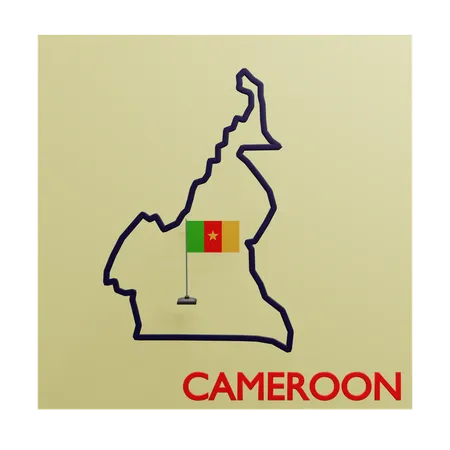 Cameroon map  3D Icon