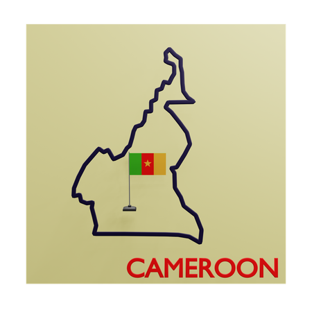 Cameroon map  3D Icon