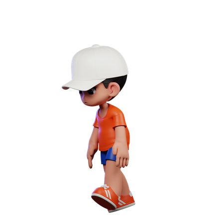 Caminar cansado  3D Illustration