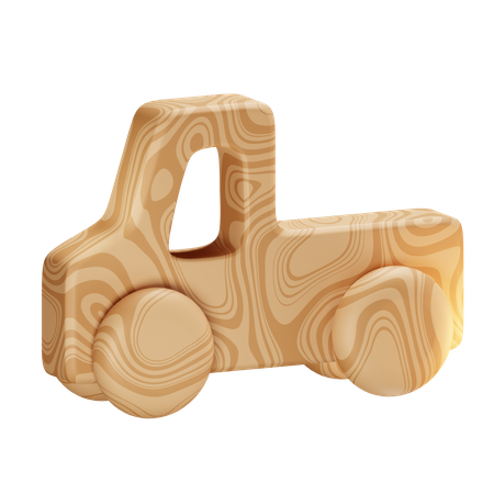 Caminhão de madeira  3D Icon
