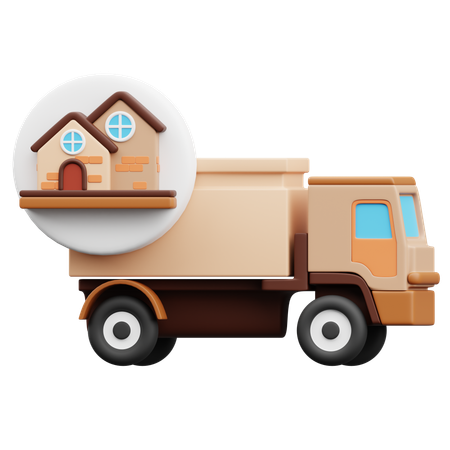 Caminhão de mudança de casa  3D Icon