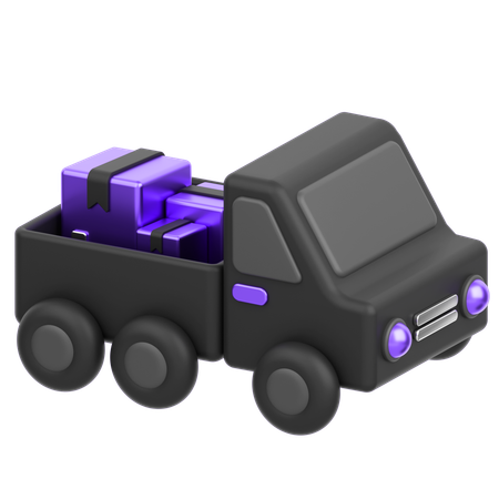 Caminhão transportando caixas  3D Icon