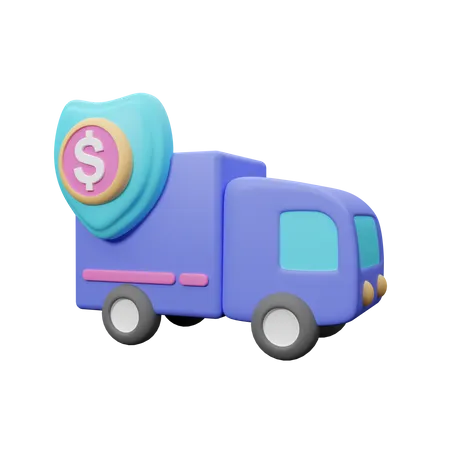 Camion avec de l'argent  3D Icon