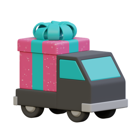 Camion de livraison de cadeaux  3D Icon