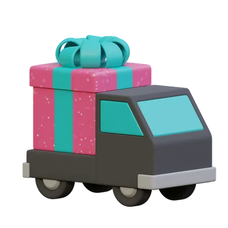 Camion de livraison de cadeaux  3D Icon