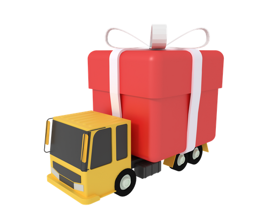 Camion de livraison de cadeaux  3D Icon