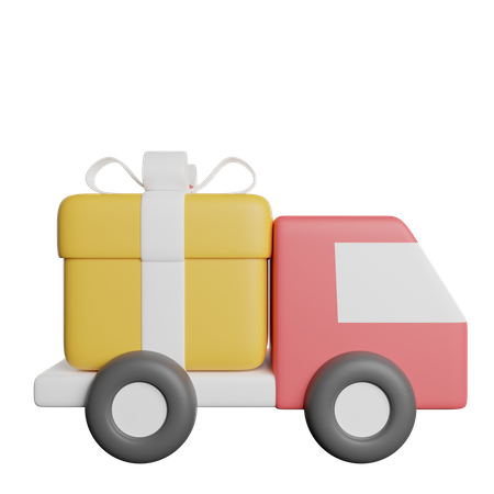 Camion de livraison de cadeaux  3D Icon