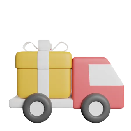 Camion de livraison de cadeaux  3D Icon