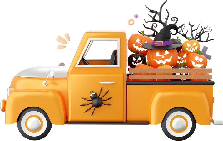 Camion de halloween  3D Icon