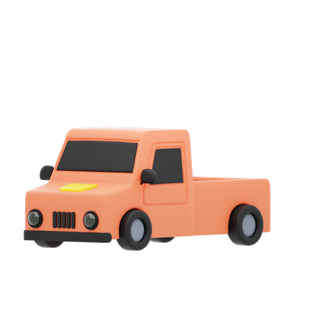 Camion orange  3D Icon