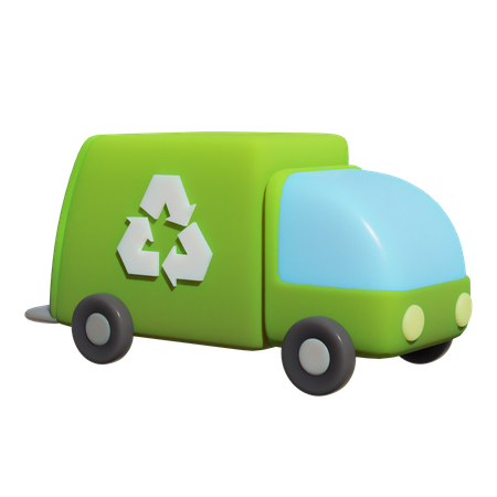 Recycler le camion poubelle  3D Illustration