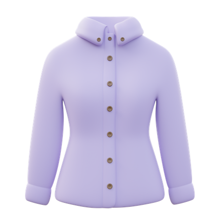 Camisa oxford feminina com botões  3D Icon