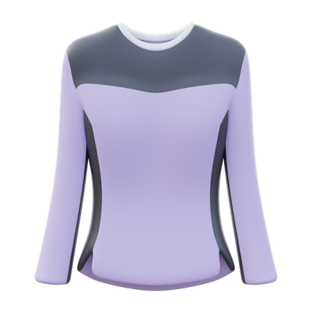 Camisa de exercício longa feminina  3D Icon