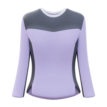 Camisa de exercício longa feminina  3D Icon