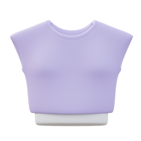 Camisa de exercício feminina curta  3D Icon